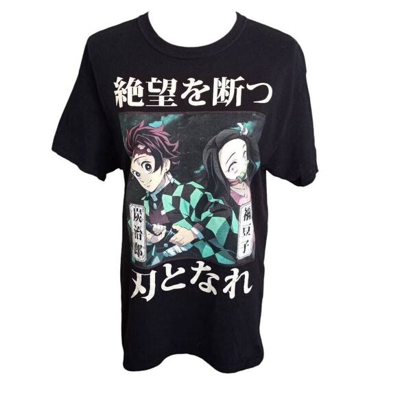 DEMON SLAYER T-SHIRT BLACK SZ.M EUC - Picture 1 of 4